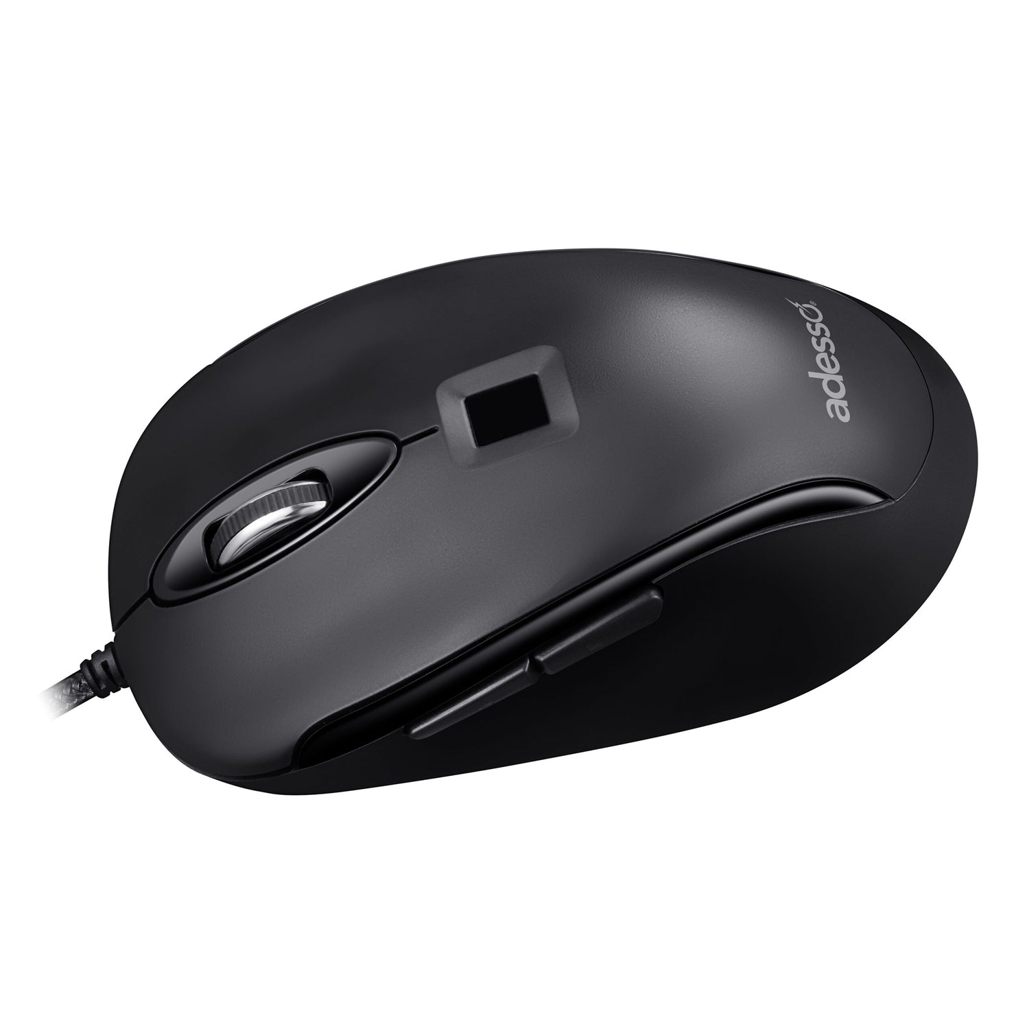 Adesso iMouse F1-TAA Wired USB Computer Mouse with Fingerprint Reader, 5 Buttons, 1200 DPI, for PC and Mac