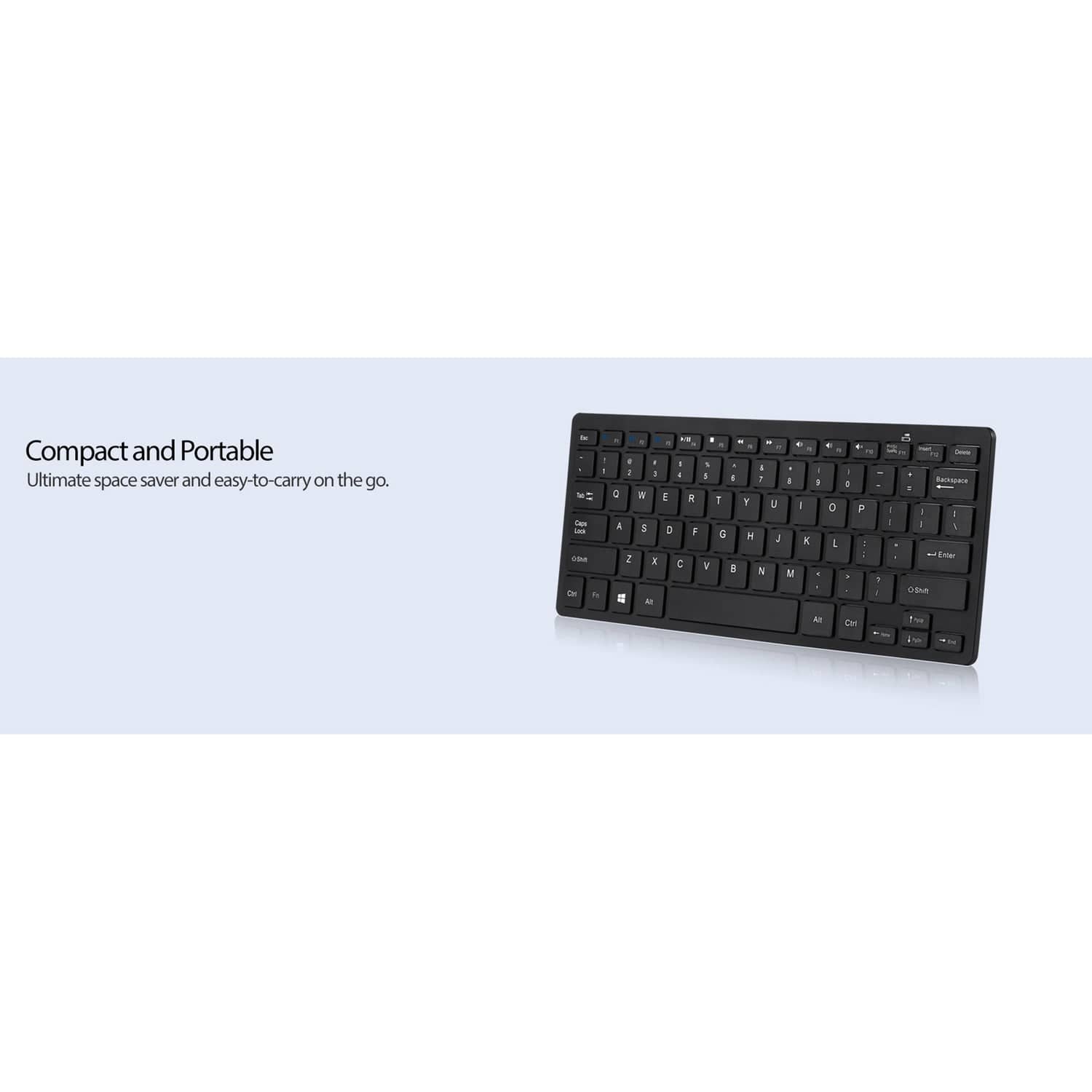Adesso Bluetooth SlimTouch Computer Keyboard with Scissor Switches, for Windows, Mini