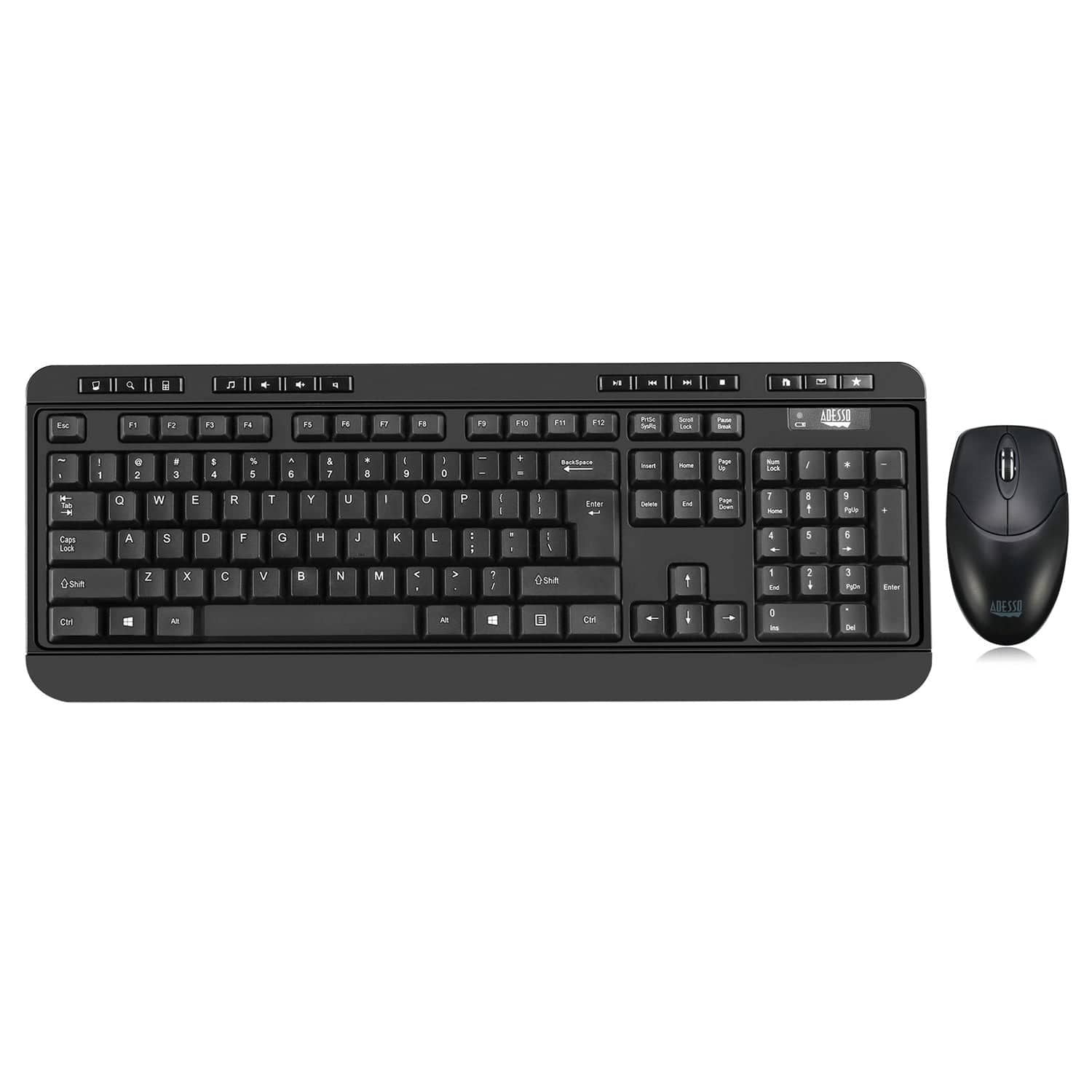 Adesso EasyTouch WKB-1320CB Antimicrobial Wireless Desktop Keyboard and Mouse