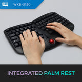 Adesso 2.4-GHz Wireless TruForm Ergonomic Computer Keyboard with Trackball, for Windows, Mini