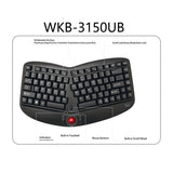 Adesso 2.4-GHz Wireless TruForm Ergonomic Computer Keyboard with Trackball, for Windows, Mini