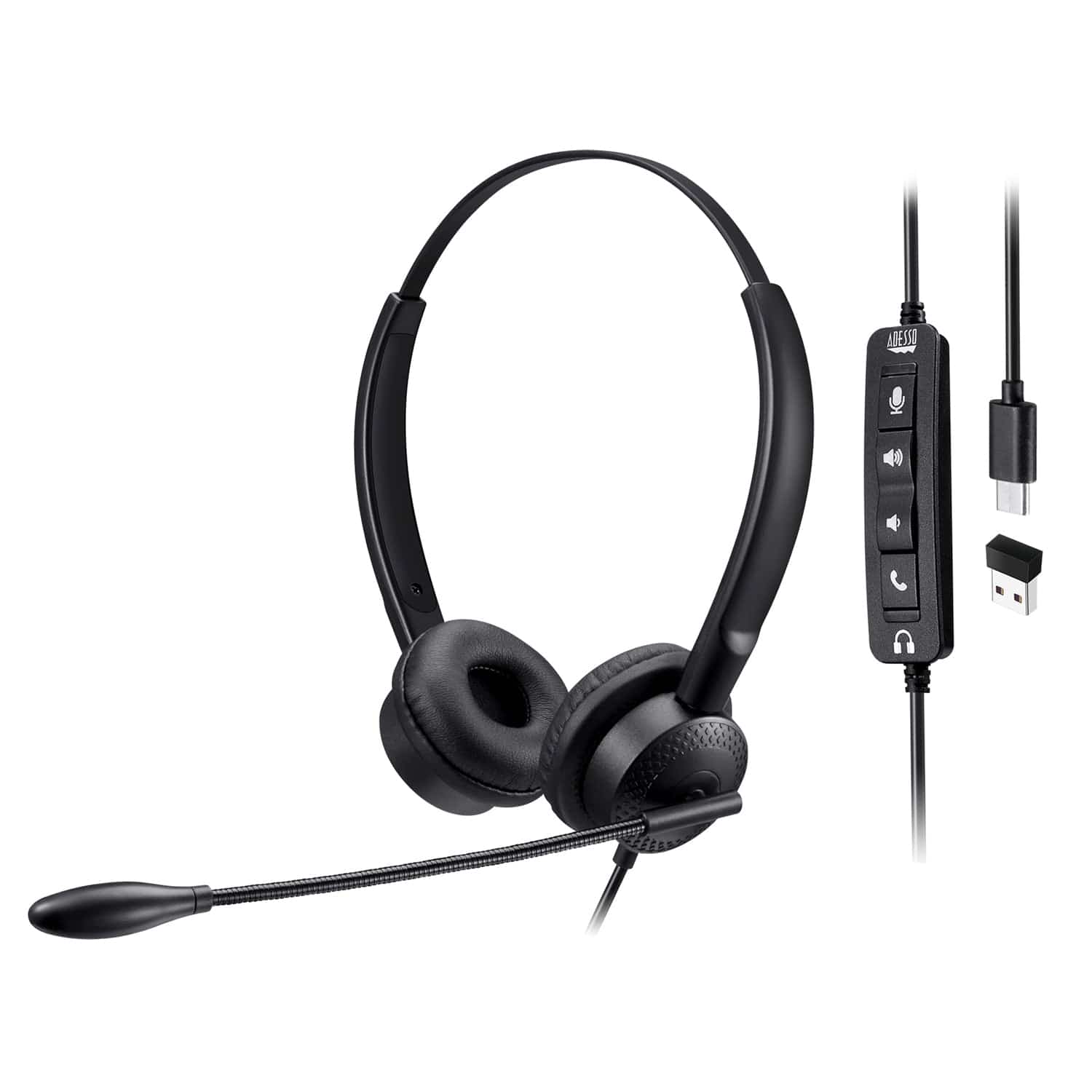 Adesso Xtream P4T-TAA Push-to-Talk Headset with Microphone, TAA Compliant