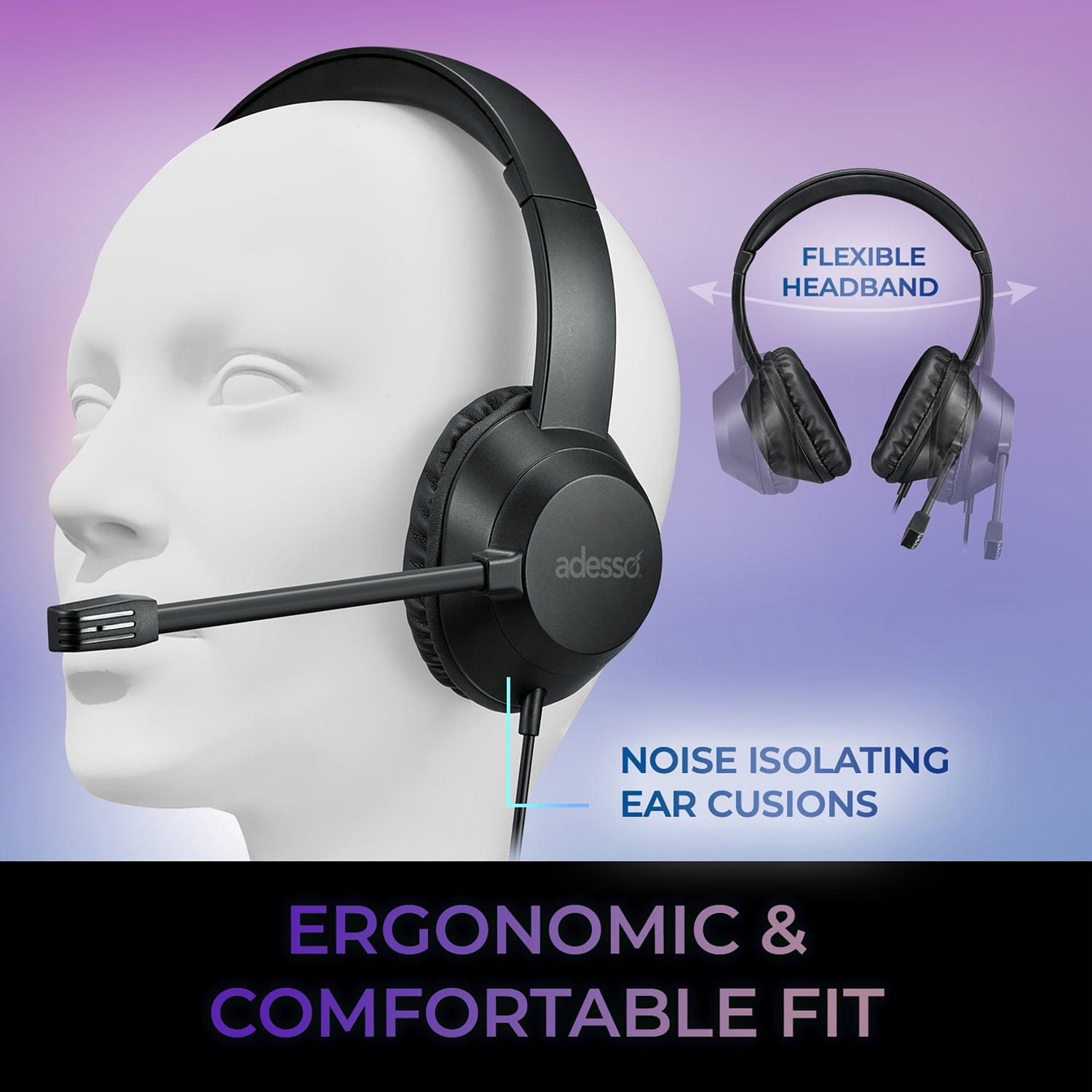 Adesso Xtream P7 AI Copilot Headset with Microphone