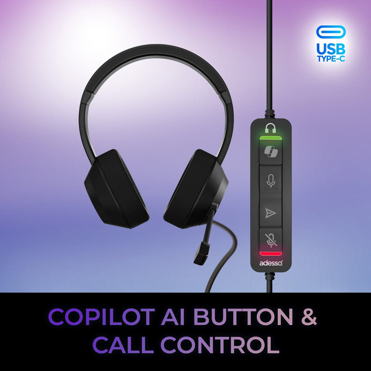 Adesso Xtream P7 AI Copilot Headset with Microphone