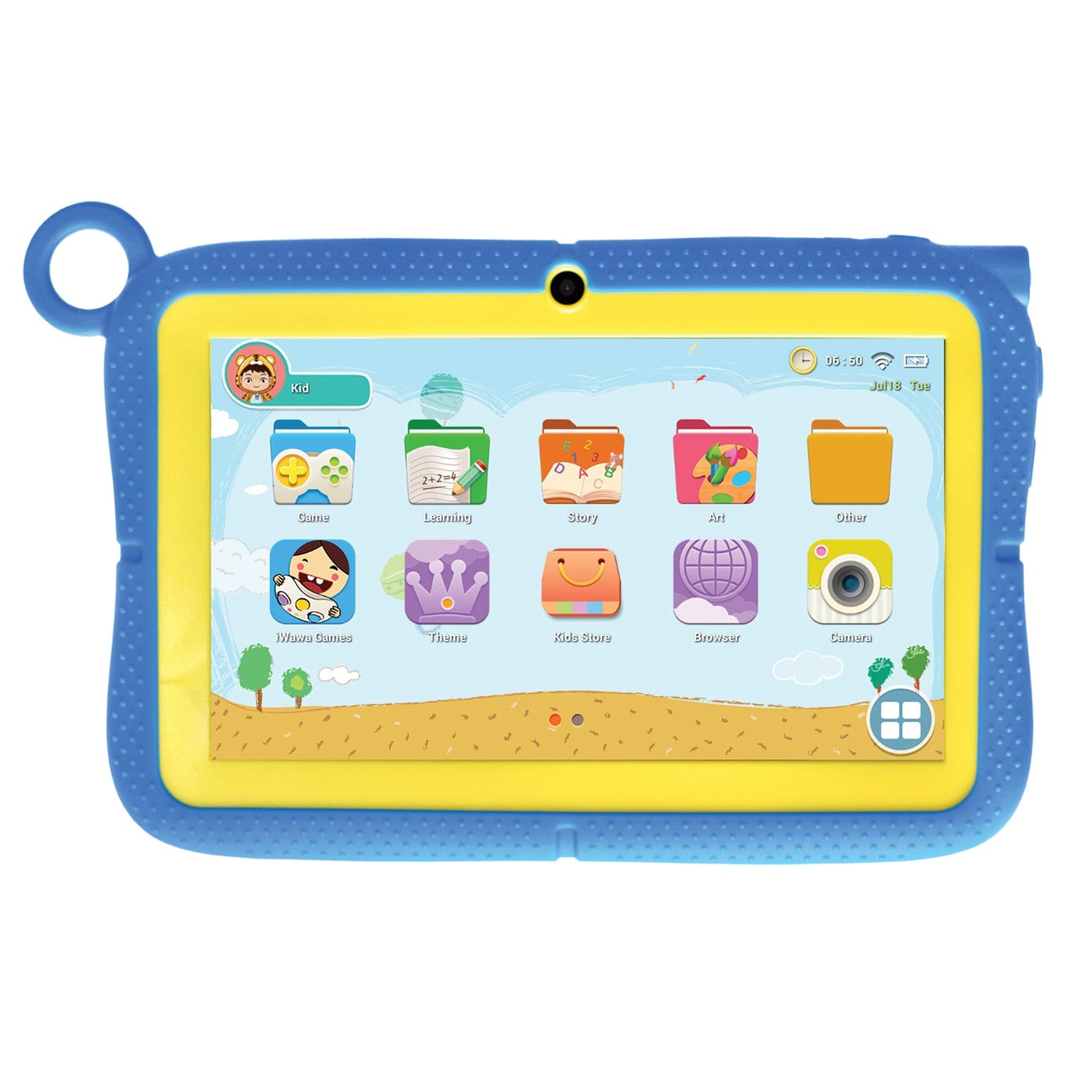 Azpen 7-In. Kids Wonder Android 13 Tablet with Rubberized Case and Stand