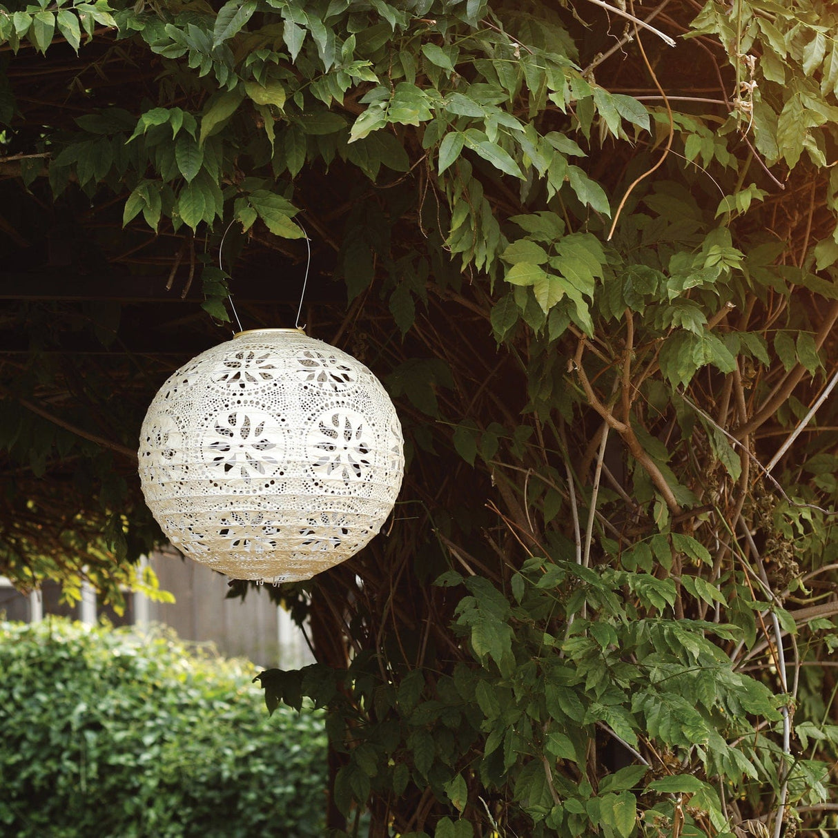 Allsop Home Garden Soji Stella Boho Globe 12-In. Tyvek Solar Lantern