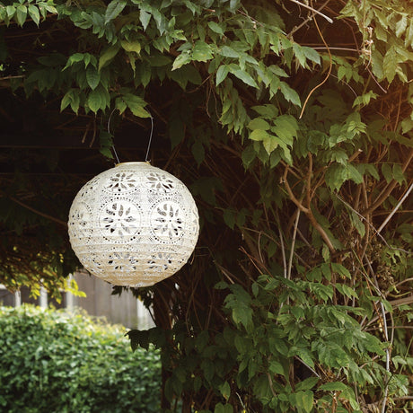 Allsop Home Garden Soji Stella Boho Globe 12-In. Tyvek Solar Lantern
