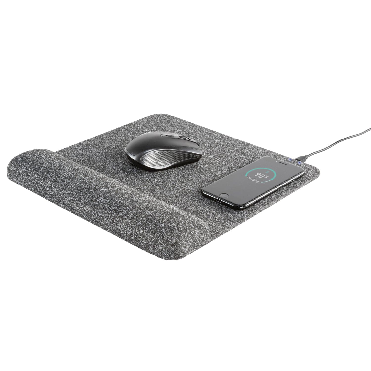Allsop PowerTrack Plush Wireless Charging Mousepad with Wrist Rest