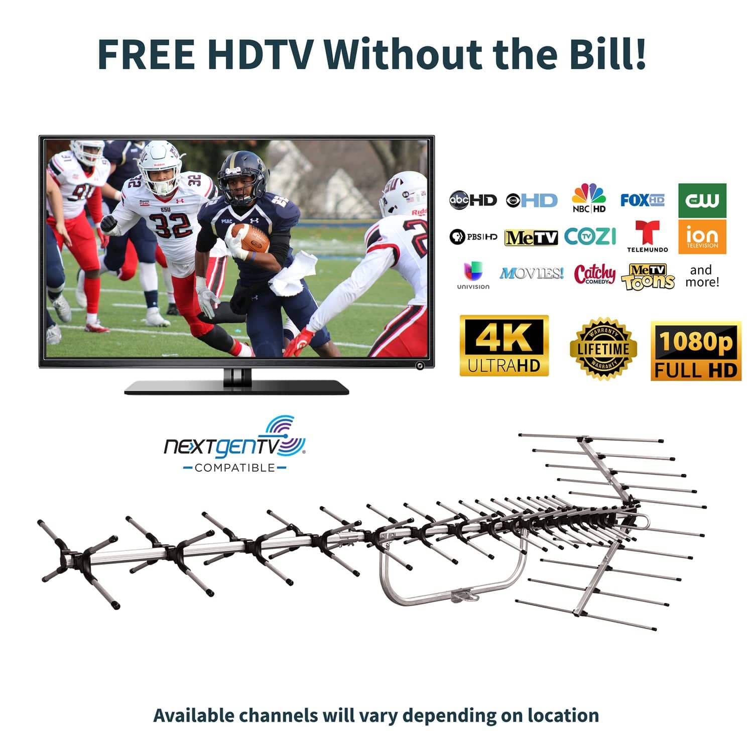 Antennas Direct GOLIATH Unidirectional Long-Range UHF Attic Outdoor HDTV Antenna with More than 70-Mile Range