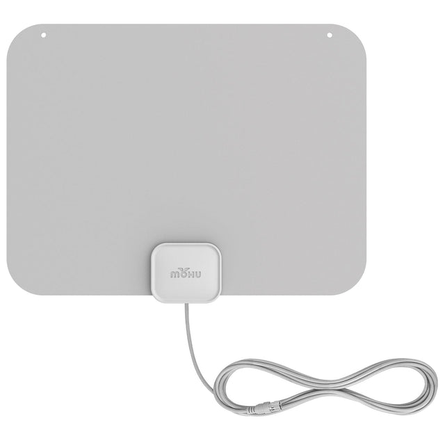 Mohu Leaf Ultra-Thin Indoor TV Antenna, Warm Grey Design, 40-Mile Range, UHF VHF Multi-Directional, 4K 8K UHD NEXTGEN TV - with 12-Ft. Cable