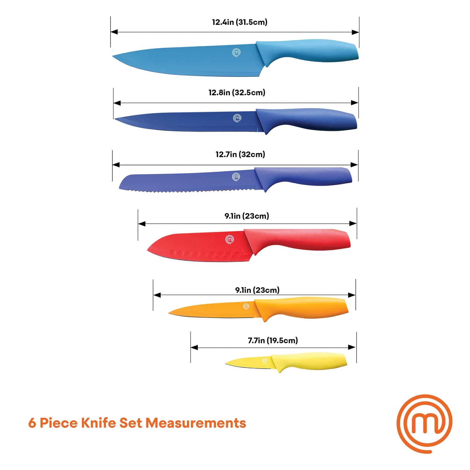 MasterChef 12-Piece Colored Knife Set