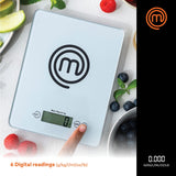 MasterChef 11-Lb. Tempered Glass Digital Kitchen Scale, Silver