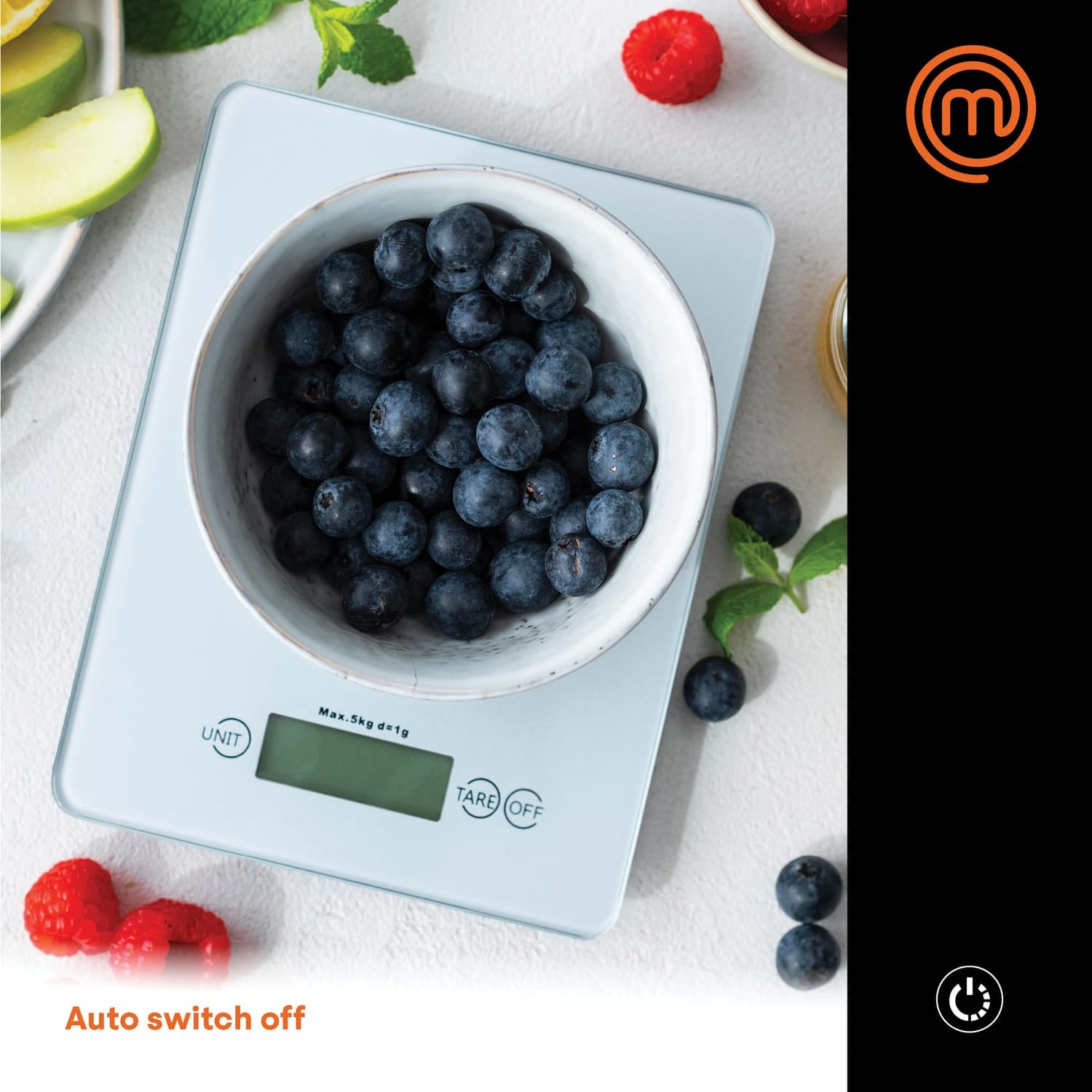 MasterChef 11-Lb. Tempered Glass Digital Kitchen Scale, Silver