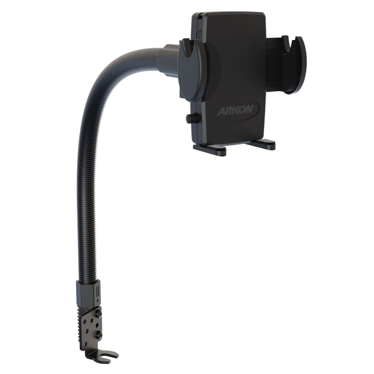 Arkon Mounts eat Rail or Floor Mount with Mega Grip Phone Holder for Cars and Trucks