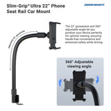 Arkon Mounts Slim-Grip Ultra 22-In. Vehicle Seat Rail or Floor Car-Mount Phone Holder