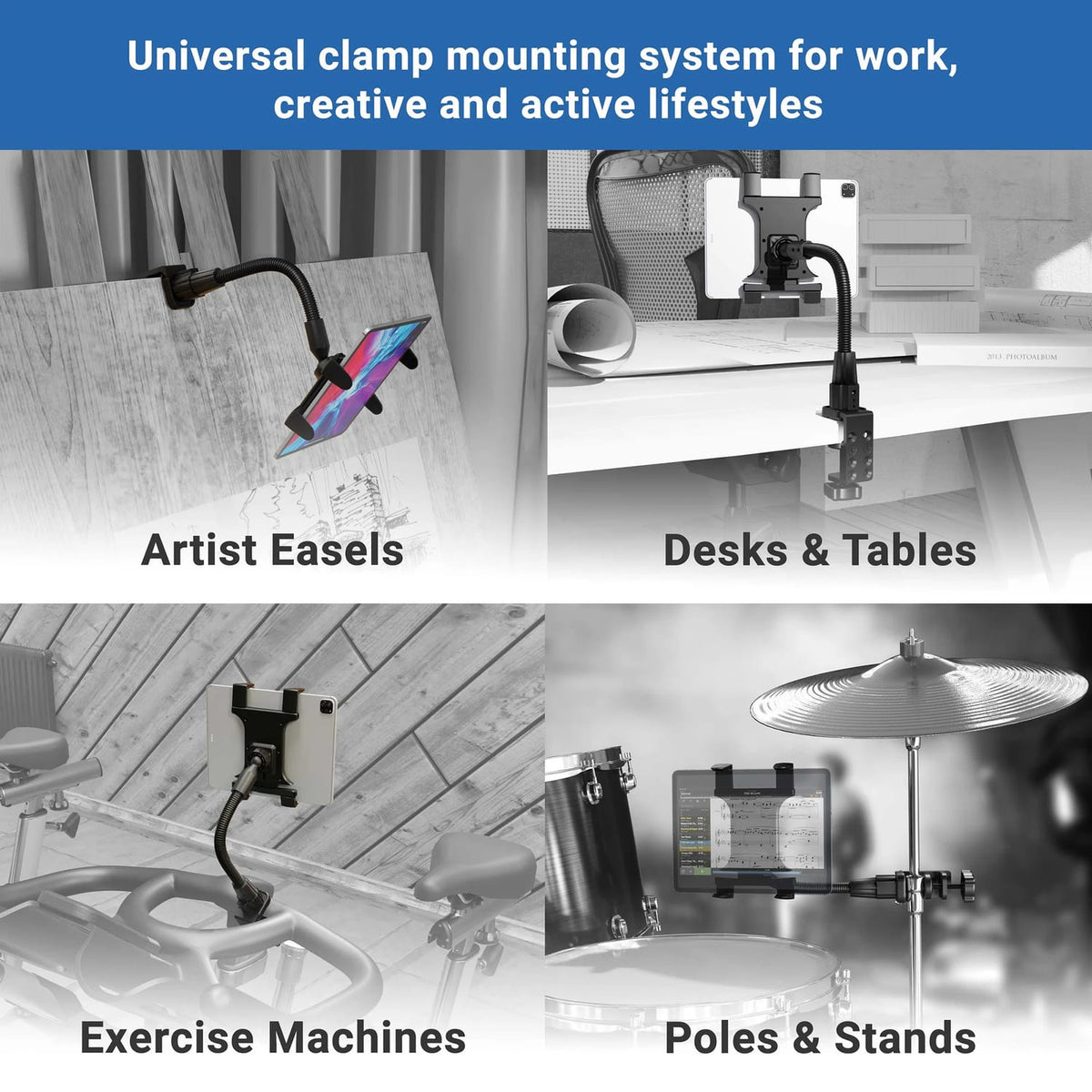 Arkon Mounts Heavy-Duty Slim-Grip Tablet Clamp Mount