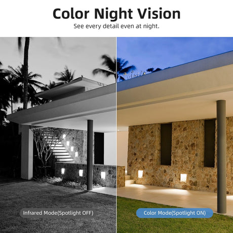 AOSU 2K QHD 3.0-MP Wi-Fi Outdoor AI-Smart Security Camera, Battery Powered, with PIR Motion Detection, 2-Way Audio, and Spotlight, C6L2BA11