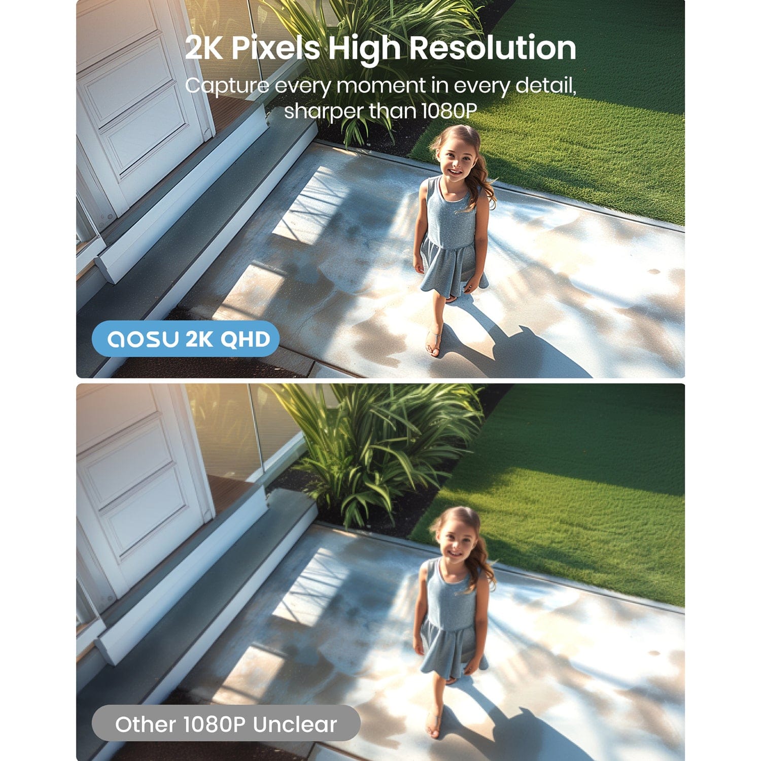 AOSU 2K QHD 3.0-MP Outdoor Dual-Band WirelessCam System 2 Cam Kit with 2 Cameras and 4-Channel Home Station Recorder, C6P2AH11