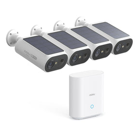 AOSU 2K QHD 3.0-MP Dual-Band Wi-Fi Quick-Install Outdoor AI-Smart Solar Camera Pro System with Home Station, 4 Cameras