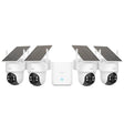 AOSU 2K QHD 3.0-MP Dual-Band Wi-Fi Outdoor AI-Smart Solar Security Camera Kit with Panoramic PTZ, Auto-Tracking, and Home Station Recorder, 4 Cameras