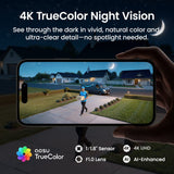 AOSU TrueColor 4K 8.3-MP SolarCam T2 Ultra Camera with Solar Panel, 355° PTZ with Auto Patrol, Triple Detection Radar/PIR/AI Technology, 2-Way Talk