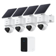 AOSU TrueColor 4K 8.3-MP SolarCam T2 Ultra Camera System with Solar Panels, AOSUCortex Hub, 355° PTZ with Auto Patrol, AI, 2-Way Talk, 4 Cameras