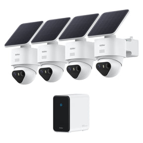 AOSU TrueColor 4K 8.3-MP SolarCam T2 Ultra Camera System with Solar Panels, AOSUCortex Hub, 355° PTZ with Auto Patrol, AI, 2-Way Talk, 4 Cameras