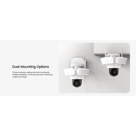 AOSU Floodlight Cam Pro 360° PTZ Motion-Sensing Wi-Fi AI-Smart 3K Security Camera with 2 Wired Integrated LED Flood Lights, 2,600 Lumens