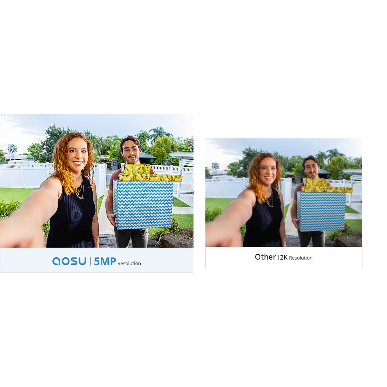 AOSU 3K 5.0-MP QHD Dual-Band Wi-Fi AI-Smart Wide-Angle Video Doorbell with Home Station Chime, V8S1AX11