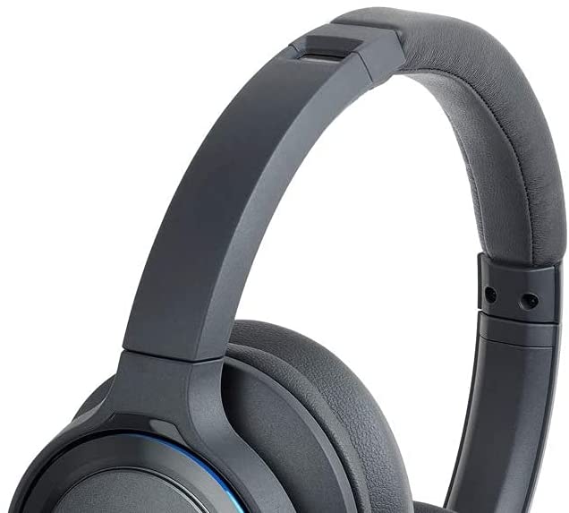 Audio-Technica Solid Bass Wireless Over-Ear Headphones, Gunmetal/Blue