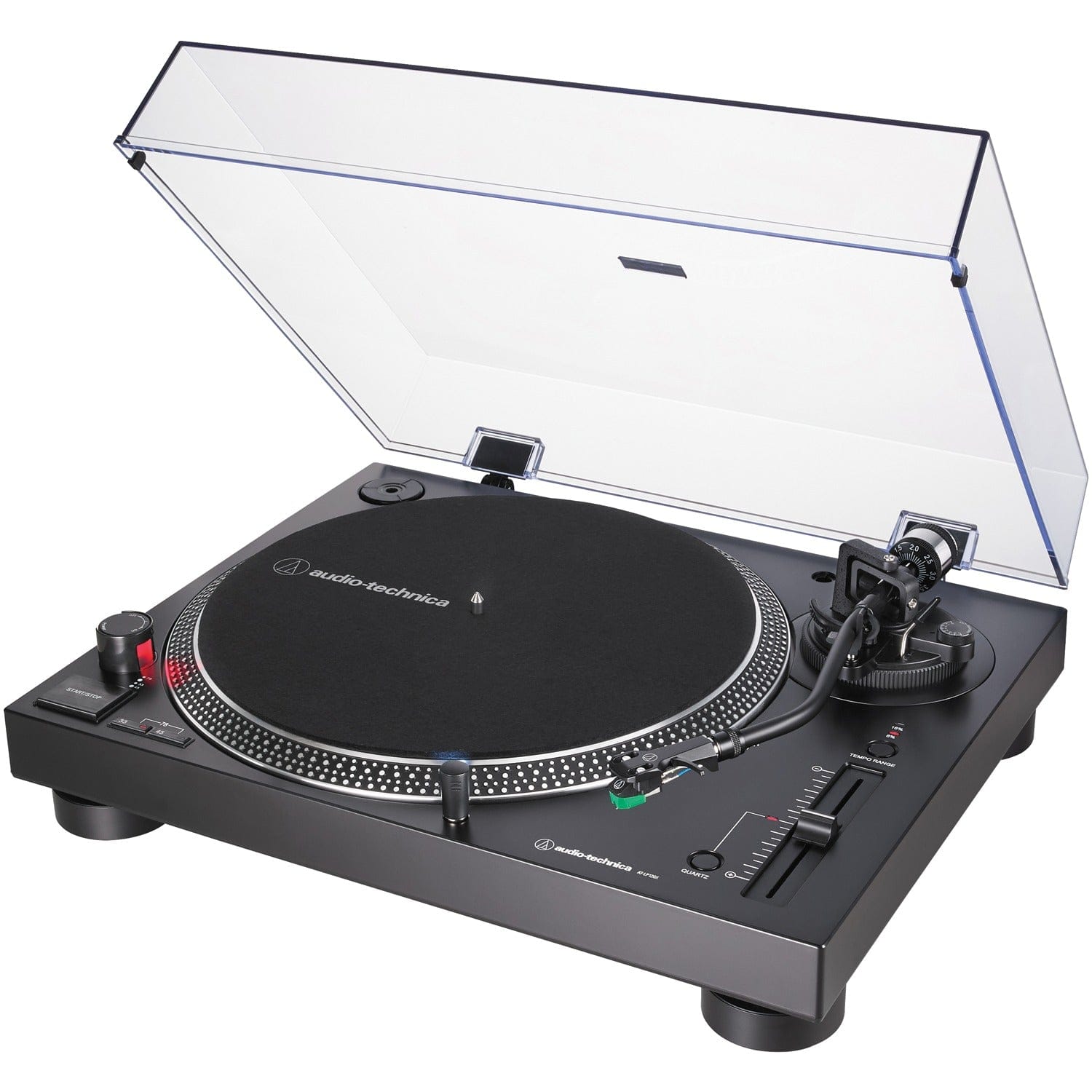 Audio-Technica 3-Speed Direct-Drive Manual Turntable with USB for MP3 encoding, 45 RPM Adapter, Switchable Preamp, RCA Out, and AT-VM95 Stylus