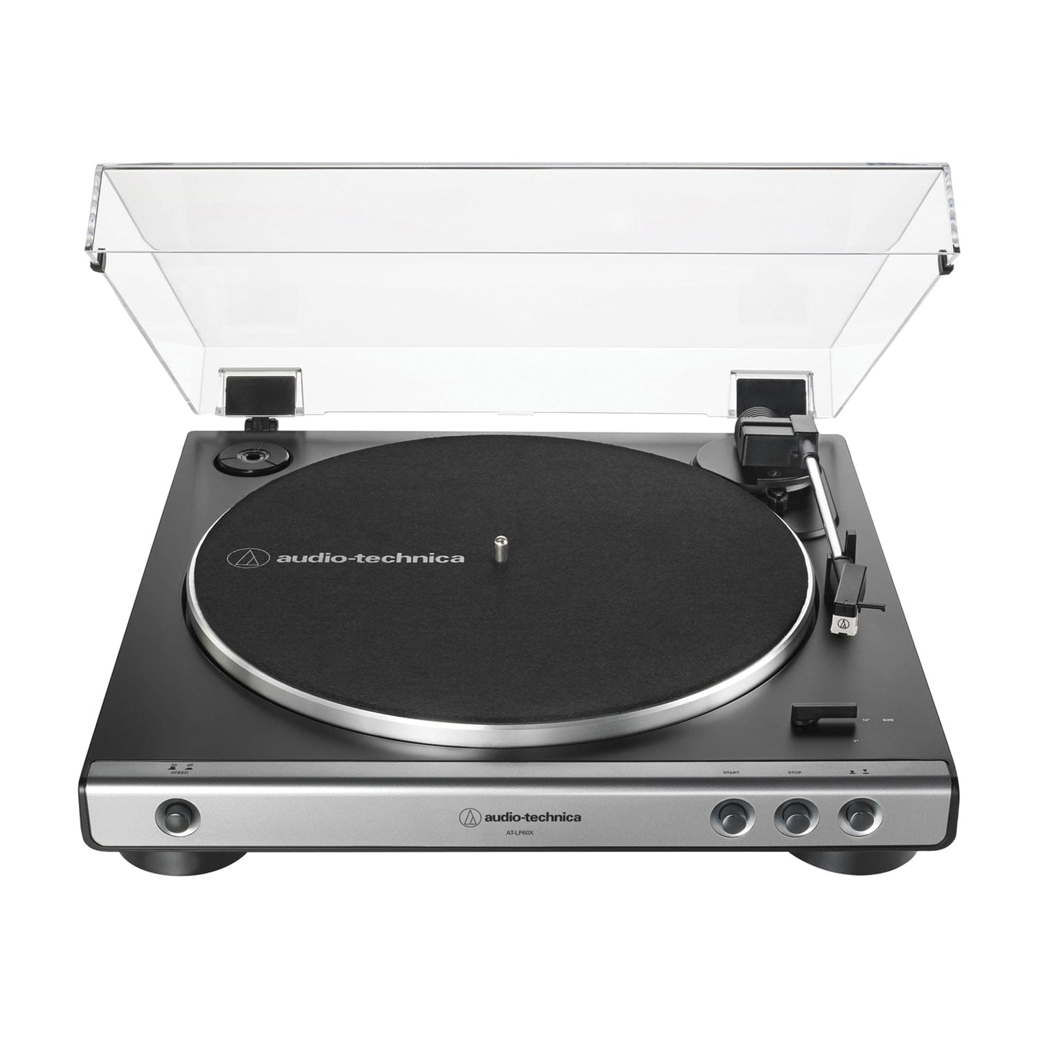 Audio-Technica 2-Speed Belt-Drive Fully Automatic Turntable with 45 RPM Adapter, Switchable Phono Preamp, and RCA Out, AT-LP60X, Gunmetal