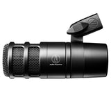 Audio-Technica AT2040 Dynamic Wired Hypercardioid Microphone for Podcasts with 3-Pin XLRM Output, Pivoting Stand Mount, Mount Adapter, and Pouch