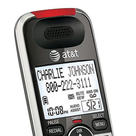 AT&T 1-Cordless Handset DECT 6.0 Expandable Phone System for Landline, Answering System, Audio Assist, Big Buttons, Large Text, and Caller ID
