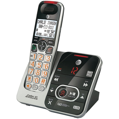 AT&T 1-Cordless Handset DECT 6.0 Expandable Phone System for Landline, Answering System, Audio Assist, Big Buttons, Large Text, and Caller ID