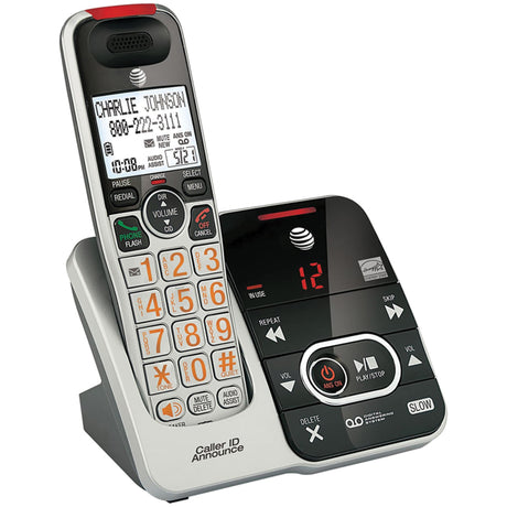 AT&T 1-Cordless Handset DECT 6.0 Expandable Phone System for Landline, Answering System, Audio Assist, Big Buttons, Large Text, and Caller ID