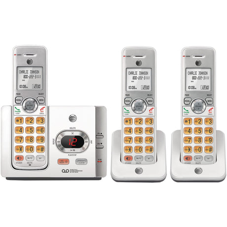 AT&T DECT 6.0 Expandable Cordless Phone System for Landline, Digital Answering System, Caller ID/Call Waiting, and Large Buttons, 3 Handset