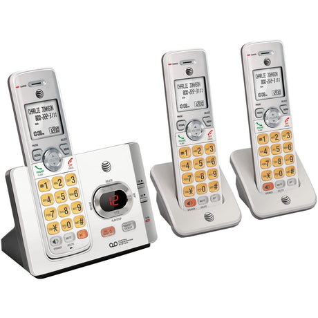 AT&T DECT 6.0 Expandable Cordless Phone System for Landline, Digital Answering System, Caller ID/Call Waiting, and Large Buttons, 3 Handset