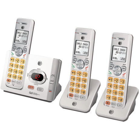AT&T DECT 6.0 Expandable Cordless Phone System for Landline, Digital Answering System, Caller ID/Call Waiting, and Large Buttons, 3 Handset