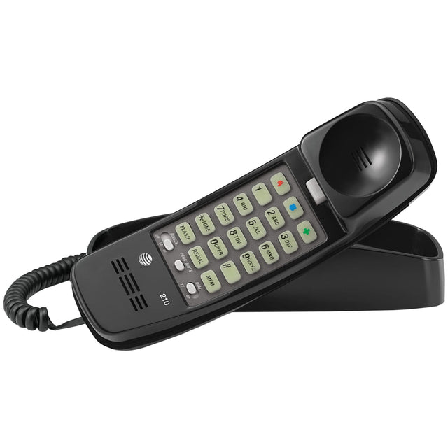 AT&T Corded Trimline Phone with Lighted Keypad, Black