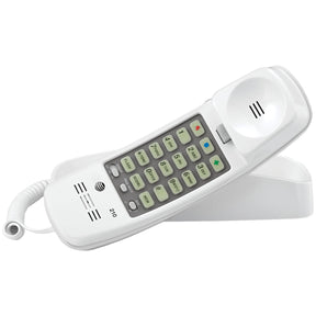 AT&T Corded Trimline Phone with Lighted Keypad, White