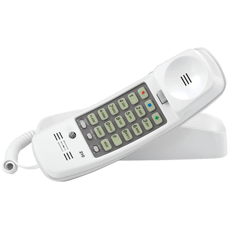 AT&T Corded Trimline Phone with Lighted Keypad, White