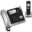 AT&T 2-Line 2-Handset DECT 6.0 Expandable Cordless Phone System for Landline, Answering System, Bluetooth Connect to Cell, and Caller ID