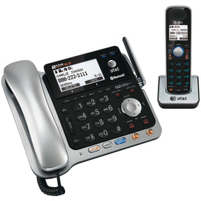 AT&T 2-Line 2-Handset DECT 6.0 Expandable Cordless Phone System for Landline, Answering System, Bluetooth Connect to Cell, and Caller ID
