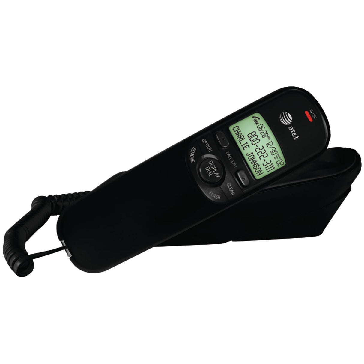 AT&T Corded Trimline Phone with Caller ID, Black