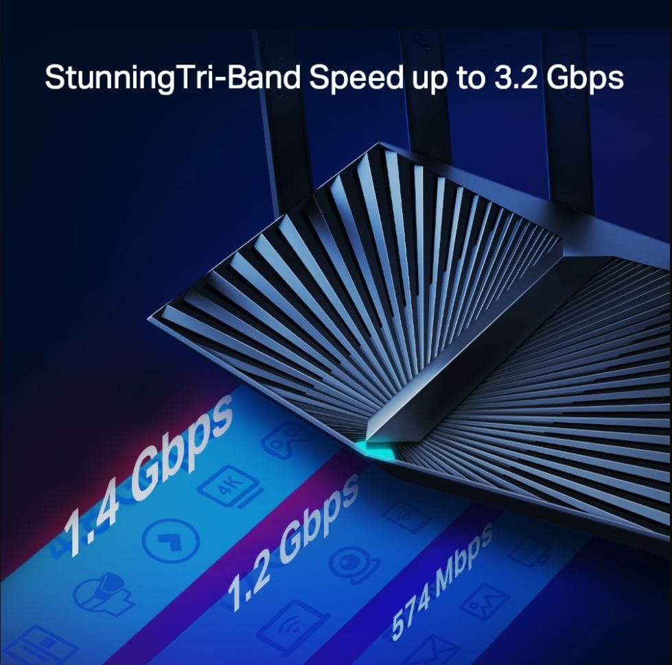 TP-Link Tri-Band 7 Stream Wi-Fi 6 Wireless Router - Certified Refurbished