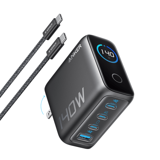 Anker Charger (140W, 4-Port, PD 3.1) with USB-C Cable
