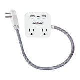 Rayovac 2-AC Outlet and 3-USB Port 490-Joules Surge Protector Power Strip, 1.5-Ft. Cord with Right-Angle Plug, FL-143SC