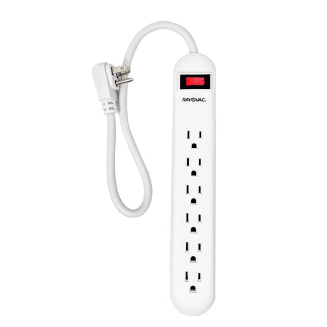 Rayovac 6-AC Outlet 1000-Joules Surge Protector Power Strip, 1.5-Ft. Cord with Flat Plug, HM-PS-170