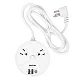 Rayovac Charge Disk 2-AC Outlet 540-Joules Surge Protector with 2 USB-A and 1 USB-C Ports, 5-Ft. Cord